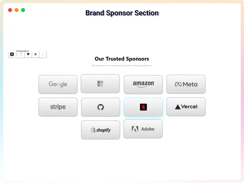 Preview of the Brand Sponsor design