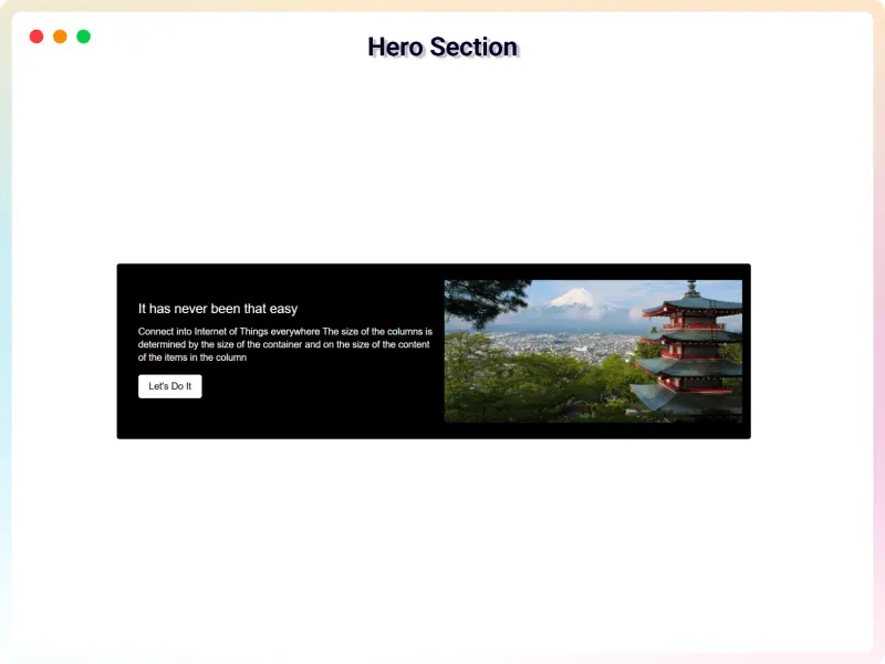 Preview of the Hero Section design