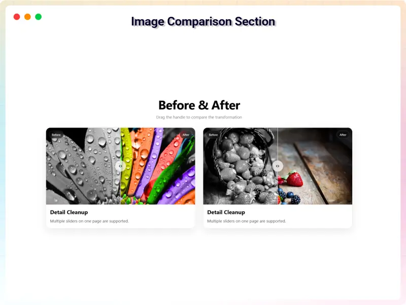 Preview of the Image Comparison design