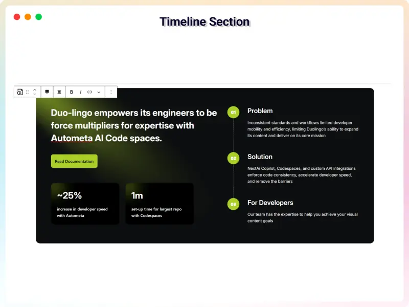Preview of the Timeline design
